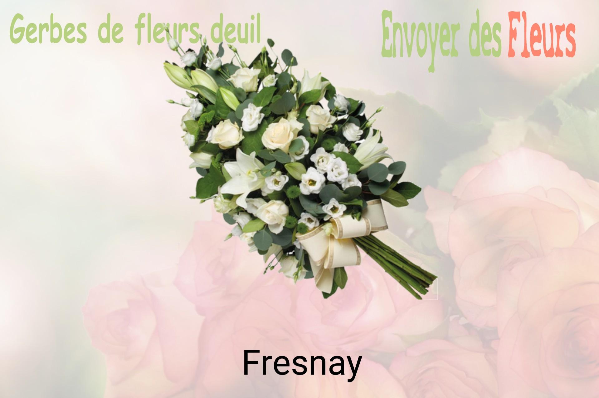 Gerbe de fleurs de deuil livrée à Fresnay